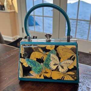 Debbie Brooks Butterfly Croc embossed mini bag
